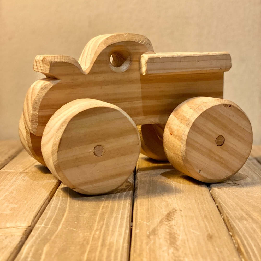 Kid’s monster truck wooden toy.